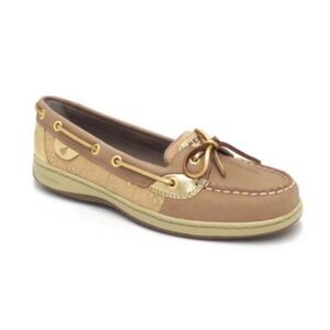 Sperry Top Sider Linen Gold Eyelet Shoes